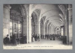 `GENÈVE,  1908, VESTIBULE GRAND HÔTEL DES POSTES, VUE ANIMÉE
